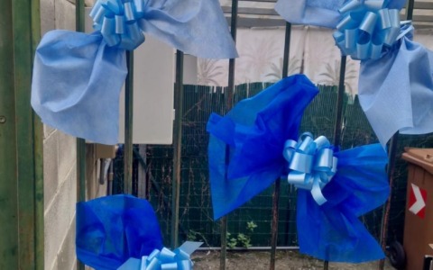 Comune, commercianti, scuola e associazioni hanno tinto di blu il paese