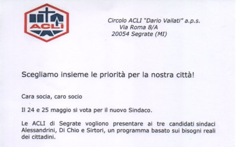 L’Acli accende la discussione sulle priorità dei cittadini