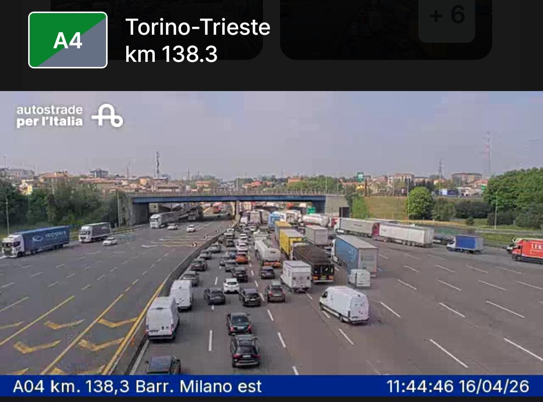 Incidente dopo la Barriera Milano Est dell’A4, segnalate code