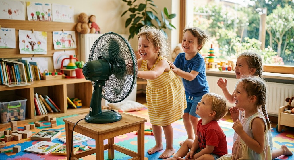 Troppo caldo al nido, arrivano i ventilatori (in attesa della climatizzazione)