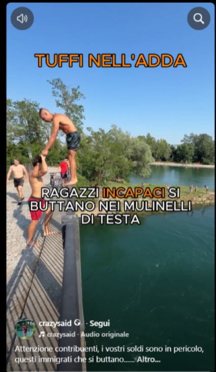 Nuovi tuffi abusivi e provocazioni sui ponti dell’Adda: “Mettete un trampolino”