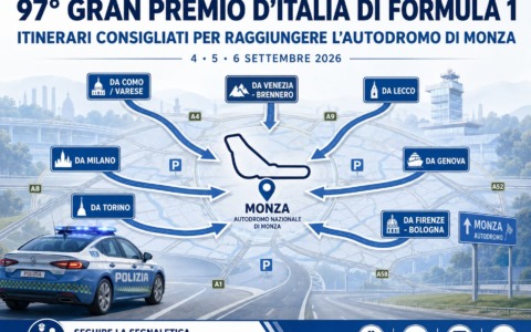 Weekend del Gp di Monza: cambi di viabilità e consigli per evitare ingolfamenti del traffico