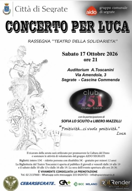 Un concerto per Luca: torna l’appuntamento di Aido a Cascina Commenda