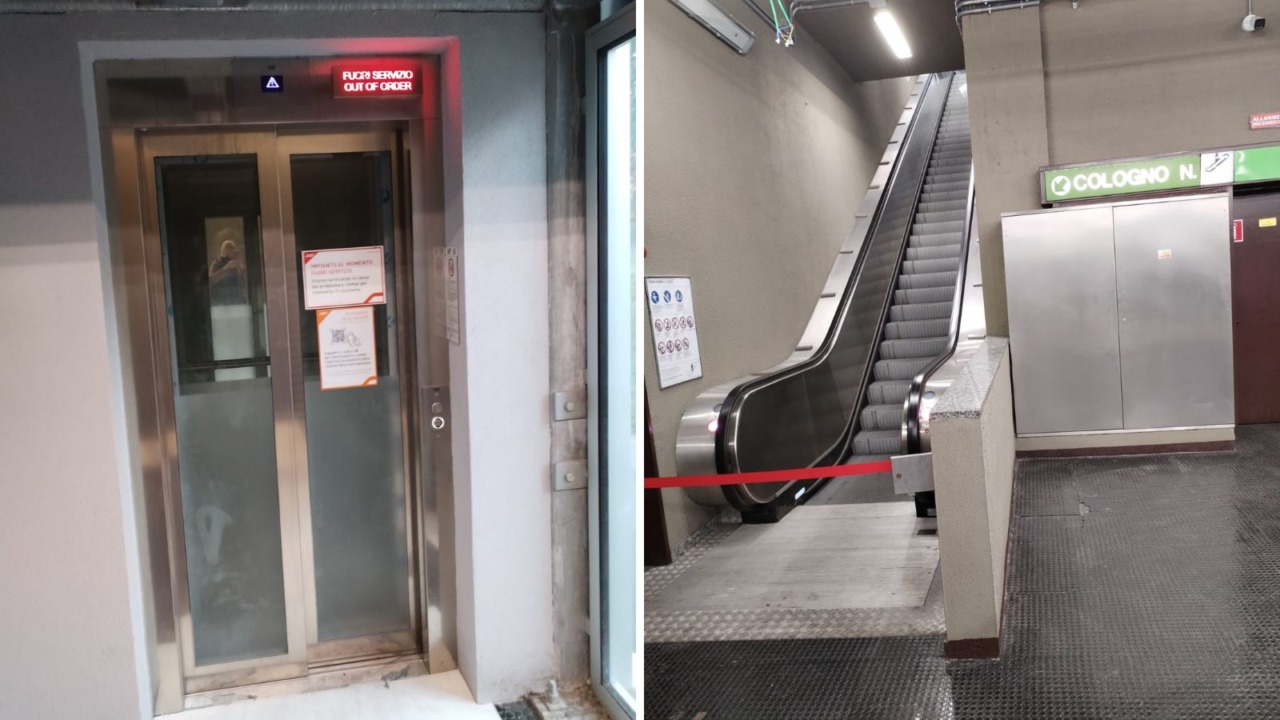 Ennesima vergogna alla fermata della metro: ascensore guasto da settimane e pure la scala mobile