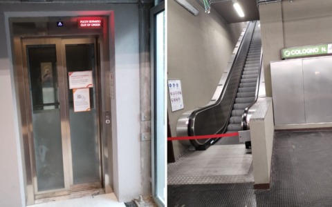 Ennesima vergogna alla fermata della metro: ascensore guasto da settimane e pure la scala mobile