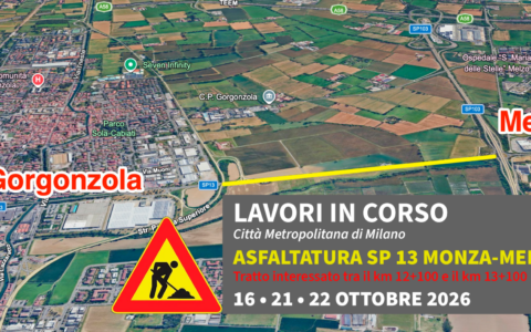 Asfaltature sulla Cerca: tre giorni di lavori nel tratto della Monza-Melzo