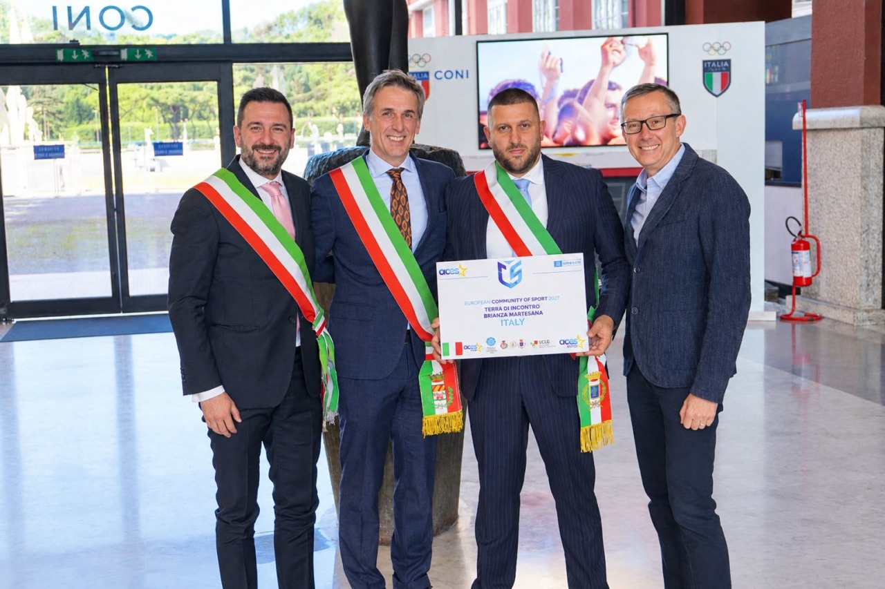Al Palazzo del Coni consegnata la targa ai Comuni che nel 2027 saranno Comunità europea dello sport