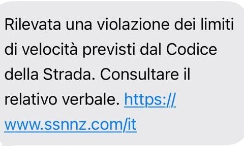 Sms truffa su false multe per eccesso di velocità: “Non cliccate sul link”
